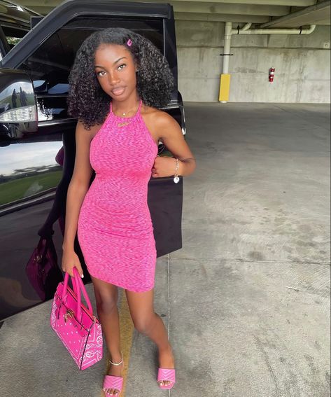 IG: Kaberaaa Sundress Black Women, Sundress Black, Pink Sundress, Boujee Outfits, Future Outfit, Dressy Fashion, Cute Comfy Outfits, Cute Swag Outfits, Black Women Fashion