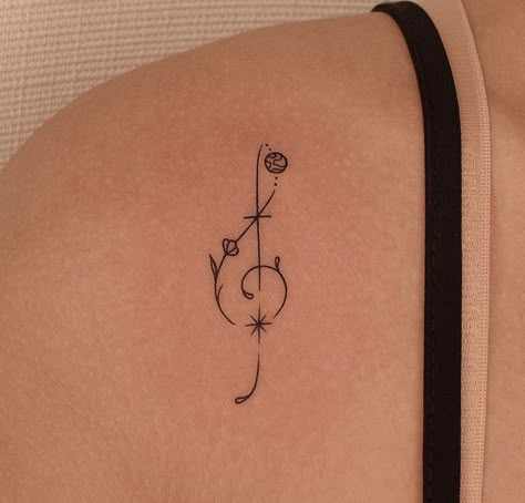 Clef Tattoo, Violin Tattoo, Small Music Tattoos, Treble Clef Tattoo, A Small Tattoo, Small Tattoos For Women, Music Tattoo Designs, Small Pretty Tattoos, Small Hand Tattoos