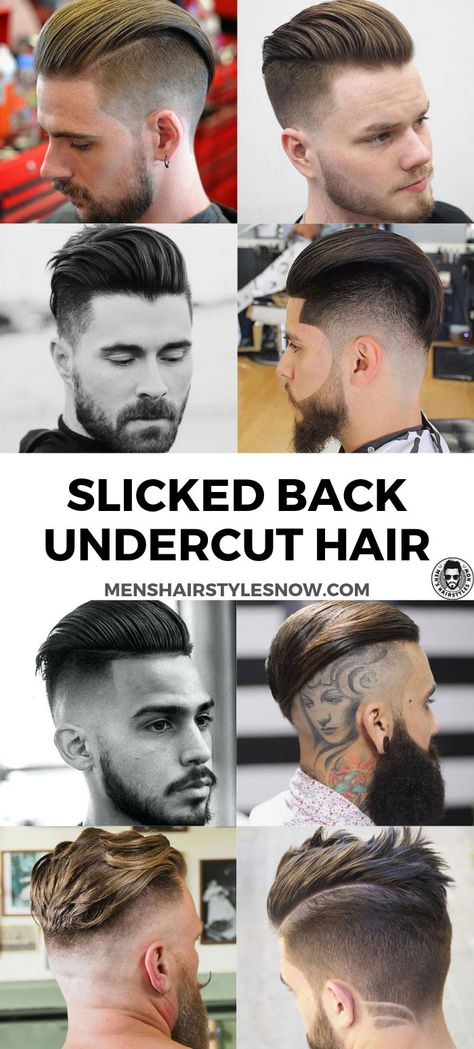 Men's Slicked Back Undercut Hairstyle: Best Slicked Back Hair with Undercut Haircuts  #menshairstyles #menshair #menshaircuts #menshaircutideas #menshairstyletrends #mensfashion #mensstyle #fade #undercut Slicked Back Hair Men Undercut, Men’s Hairstyles Undercut, Undercut Fade Mens Long, Men Haircut Styles Slick Back, Slick Back Mens Haircut Long, Best Undercut Hairstyles For Men, Undercut Men Short Hair, High Fade Slick Back, Undercut Men Hairstyle