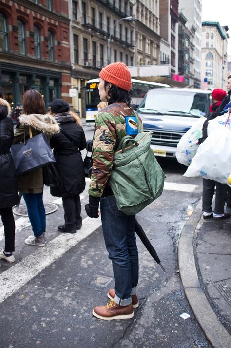 RW Helmet Bag, Military Looks, Hipster Man, Sharp Dressed Man, Heritage Fashion, Japanese Street Fashion, Gentleman Style, Engineered Garments, Fashion Photoshoot