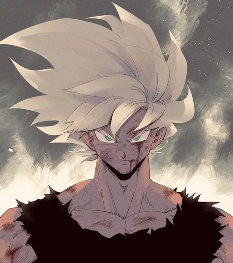 Goku Profile Picture, Goku Serious, Gradient Background Green, Shirt Blonde Hair, Super Saiyan 1, Evil Goku, Goku Pics, Dragon Ball Painting, Dragon Ball Super Art