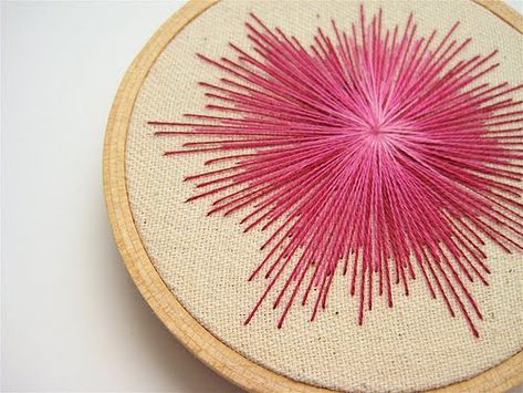 feeling stitchy: Starburst hoops 5 Hours Later, Diy Embroidery Projects, Baby Sunscreen, Hawaiian Sunset, Abstract Embroidery, Geometric Embroidery, Diy Embroidery Patterns, Basic Embroidery Stitches, Atlantic Beach