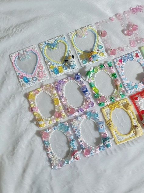 Cream Toploader, Concert Gift Ideas, Decoden Toploader, Decorated Toploader, Pc Decoration, Painted Mirror Art, Pc Holder, Kpop Deco, Decoden Diy