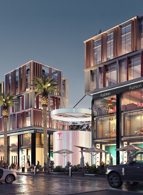 Outdoor Shopping Mall, Plaza Plan, Shopping Center Architecture, Mall Facade, Architecture Portfolio Layout, Architecture Design Process, Facade Architecture Design, Strip Mall, Airport Design