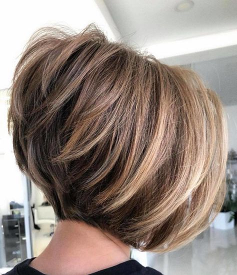 Inverted Bob Shoulder Length, Chin Length Inverted Bob Hairstyles, Short Hairstyles For Wedding Mothers, Medium Length Stacked Bob, Inverted Bob Hairstyles For Thick, Short Angled Bob With Layers, Inverted Layered Bob, Long Stacked Haircuts, Disconnected Bob