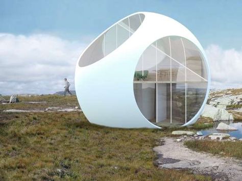 For this project, designers adjusted their normal method of study the location's sun exposure, clima... - Ostap Rudakevych Parasitic Architecture, Dome House, Prefabricated Houses, Architecture Office, Loft Spaces, Double Ring, Unusual Design, Pop Up Store, Architect Design