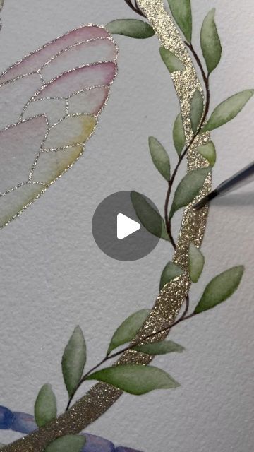 How To Paint A Dragonfly, Lisilinka Watercolor, Metallic Painting Ideas Canvases, Metalic Watercolor Ideas, Lisilinka Watercolors, Dragonflies Painting, Metallic Watercolor Painting Ideas, Watercolor Mirror, Dragonflies Artwork