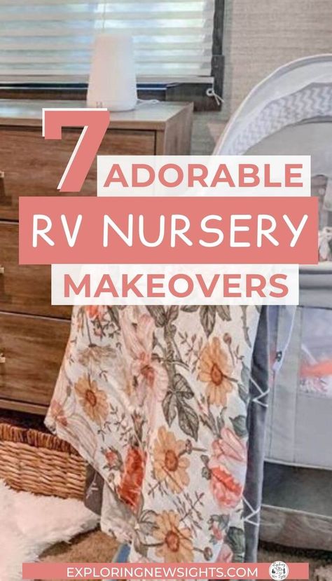 RV Nursery Makeovers that you will fall head over heals in love with. These rv remodels are so gorgeous and inspiring. #RVwithfamily #RVwithkids #Rvliving #RVfulltimewithkids #RVfulltimewithchildren #babyonboard #rvremodel #rvdecor Rv Nursery, Tiny Nursery, Nursery Makeover, Rv Makeover, Diy Rv, Portable Crib, Beautiful Dresser, Rv Living Full Time, Rv Renovations