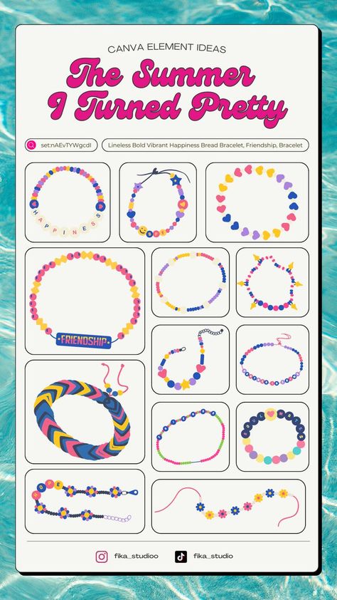 Bracelet Poster Design, Chubby Hands, Canva Sets, Poster Tutorial, Photos Of Taylor Swift, Keyword Elements Canva, Y2k Design, Desain Buklet, Gelang Manik-manik