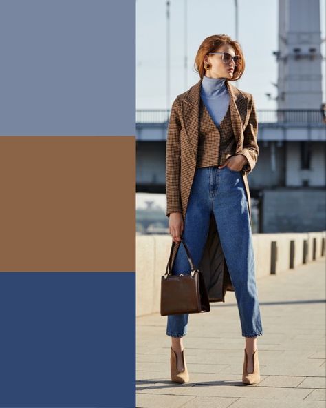 Brown Color Palette Outfit, Analogous Outfit, Color Matching Clothes, Autumn Color Palette Fashion, Autumn Looks, Colour Combinations Fashion, Color Combos Outfit, Color Combinations For Clothes, Color Trends Fashion