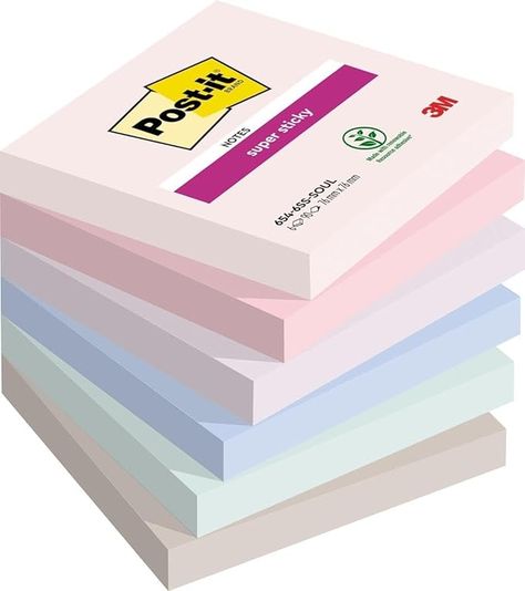 Post-it Super Sticky Notes Soulful Color Collection, Pack of 6 Pads, 90 Sheets per Pad, 76 mm x 76 mm, Pink, Purple, Green, Grey, Blue - Extra Sticky Notes For Note Taking, To Do Lists & Reminders : Amazon.co.uk: Stationery & Office Supplies College Supplies, Planner Writing, Study Essentials, School Bag Essentials, Stick Notes, Best Pens, Calming Colors, Back To School Supplies, School Shopping