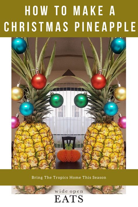 Pineapple Christmas Decorations, Hawaiian Christmas Party, Christmas Pineapple, Pineapple Centerpiece, Pineapple Christmas, Hawaii Christmas, Hawaiian Christmas, Christmas Trends, Cocktail Parties