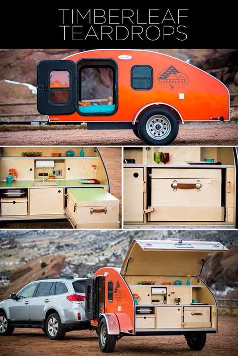 Timberleaf Teardrop Trailer, Teardrop Trailer Interior, Teardrop Camper Plans, Small Camper Trailers, Teardrop Camping, Teardrop Camper Trailer, Motorcycle Camping Gear, Kombi Home, Tiny Camper