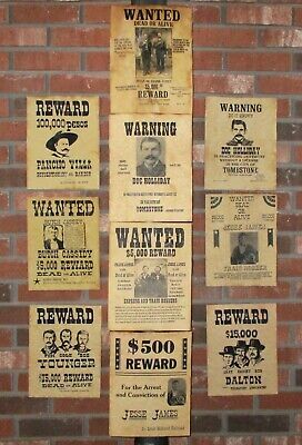 Find many great new & used options and get the best deals for Jesse James Doc Holliday Wanted Posters Tombstone Butch Cassidy Old West 10 Lot at the best online prices at eBay! Free shipping for many products! Wild West Party Decorations, Wild West Decorations, Old West Decor, Deer Farm, Old West Town, Wild West Party, Doc Holliday, Western Town, Western Parties