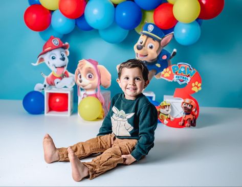 Paw Patrol Cake Smash Photography, Paw Patrol Birthday Photo Shoot, Paw Patrol Photo Shoot Ideas, Paw Patrol Smash Cake, Tom Y Jerry, Paw Patrol Birthday, Third Birthday, Smash Cake, Mini Sessions