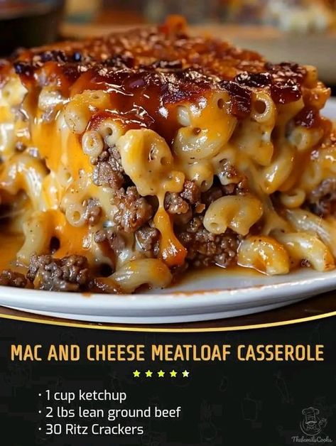 Chef Paula Deen | Mac and Cheese Meatloaf Casserole | Facebook Recipes Mac And Cheese, Cheese Meatloaf, Meatloaf Casserole, Cheese Stuffed Meatloaf, Baby Ray, Sweet Baby Ray, Beef Casserole Recipes, Slow Cooker Recipes Healthy, Grandmas Recipes