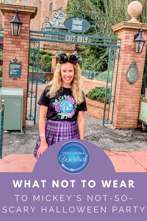 Planning your outfit for Mickey's Not-So-Scary Halloween Party or Oogi Boogie Bash? Avoid costume mishaps with our comprehensive guide on what NOT to wear! Stay magical and compliant with Disney’s rules to ensure a fun and safe experience.👑🕸️✨ Click to read our full guide as well as some outfit ideas for a spooktacular night at Disney! #MickeysNotSoScary #DisneyHalloween #CostumeRules #HalloweenOutfits 🚫🎃👻 Mickeys Halloween Party Costumes, Mickeys Not So Scary Halloween, What To Wear To Disney, Disney Halloween Parties, Mickey Halloween Party, What Not To Wear, Not So Scary Halloween Party, Disney Themed Outfits, Minnie Mouse Costume