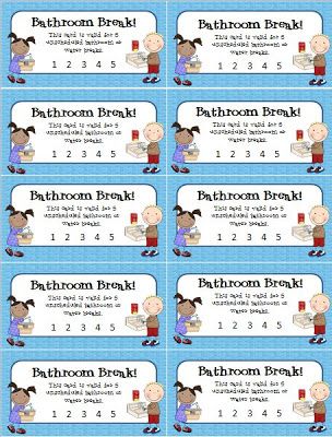 Bathroom Break punch cards to help curtail students who ask to go to the bathroom or get a drink a little too often! Classroom Prep, Classroom Economy, Teaching Classroom Management, Behavior Interventions, Classroom Procedures, Skill Building, Classroom Behavior Management, Organization And Management, 3rd Grade Classroom