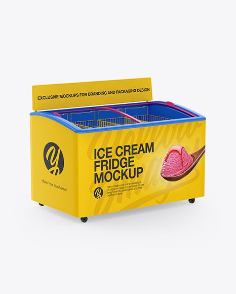 Ice Cream Fridge Mockup in Object Mockups on Yellow Images Object Mockups Ice Cream Fridge Design, Cream Fridge, Ice Cream Fridge, Fridge Design, Ice Cream Menu, Ice Cream Photography, Ice Cream Packaging, Retail Design Display, Ice Cream Freezer