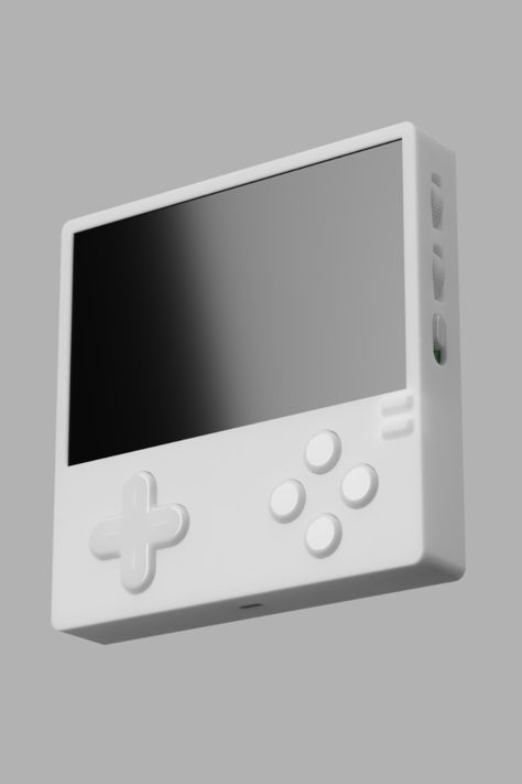 All white handheld video game console. 3D rendered. Industrial design concept. Console Concept, Module Design, Handheld Console, Handheld Video Games, A Concept, Gaming Console, Video Game Console, Game Console, Video Game