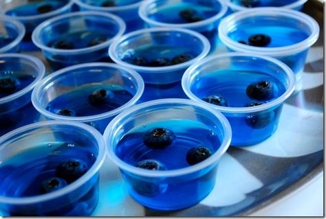 Detroit Lions jello shots Liquor Desserts, Summer Jello Shots, Blueberry Jello, Blue Jello Shots, Making Jello Shots, Bartending 101, Jello Shooters, Jello Shots Vodka, Jello Pudding Shots