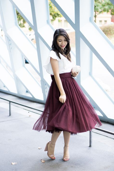 White tulle skirt outfit