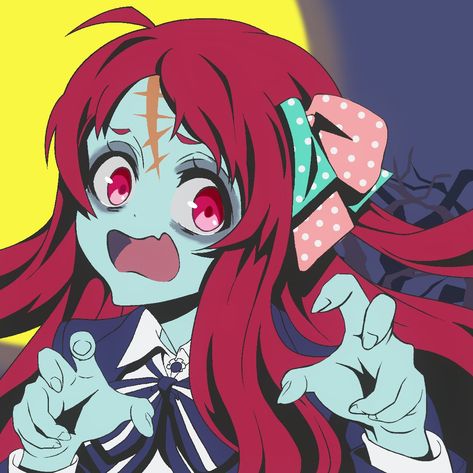 Zombie Land Saga Pfp, Otaku Shelf, Aesthetic Zombie, Kawaii Zombie, Anime Zombie, Girl With Red Hair, Saga Art, Zombieland Saga, Zombie Land Saga