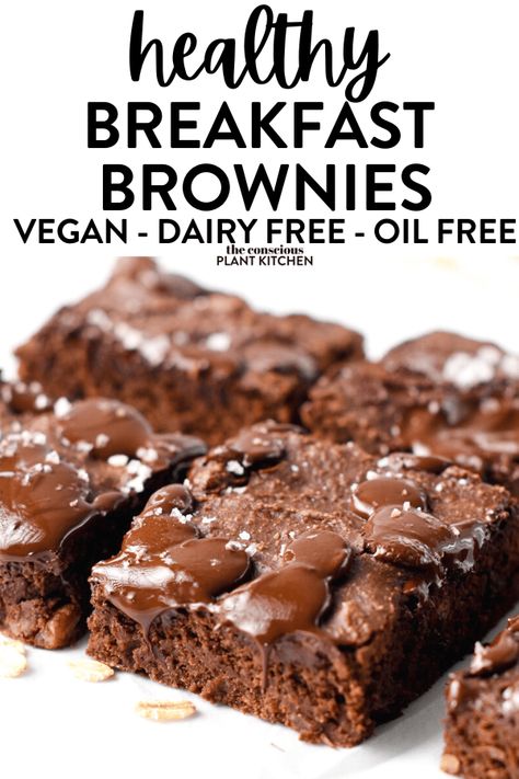 2b Mindset Breakfast Brownies, Protein Breakfast Brownies, Vegan Oatmeal Brownies, Breakfast Brownies Healthy, Flax Brownies, Egg Free Brownies, Antinflammatory Recipes, Wfpb Dessert, Sunshine Snacks