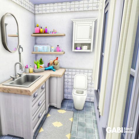 No CC Small Beige Bathroom, Sims 4 Houses Layout, Sims Freeplay Houses, Sims 4 Challenges, Sims 4 Family, Sims 4 Bedroom, Sims 4 House Plans, Sims 4 House Building, Sims 4 House Design