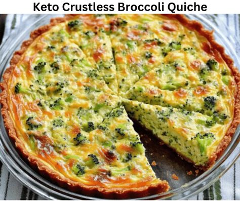 Keto Crustless Broccoli Quiche - EASY KETO RECIPES Broccoli Sausage Quiche, Keto Crustless Quiche Recipes, Vegan Broccoli Quiche, Keto Quiche Crustless, Keto Quiche Recipes, No Crust Quiche, Crustless Broccoli Quiche, Broccoli Cheese Quiche, Quiche Easy