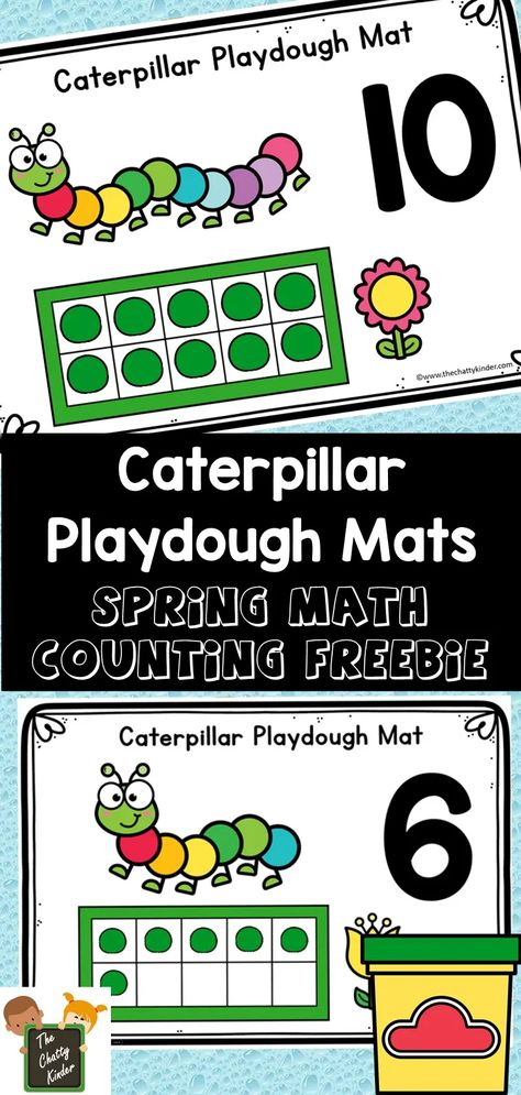 Playdough Counting Mats Free Printable, Free Playdough Mats Printables, Counting Mats Free Printable, Caterpillar Playdough, Playdoh Number Mats, Caterpillar Counting, Counting Caterpillar, Playdough Number Mats, April Lesson Plans