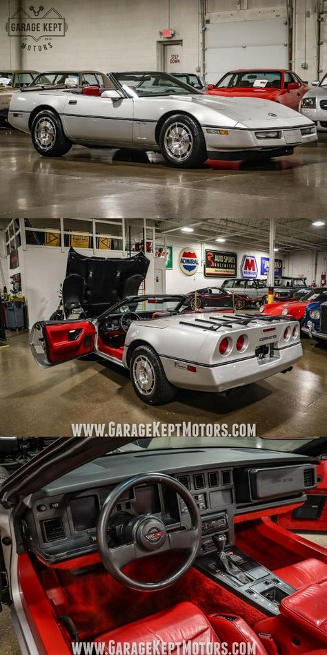 1989 Corvette, 80s Cars, C4 Corvette, Corvette C4, 80s Interior, Red Corvette, Luggage Carrier, The Eighties, Corvette Convertible