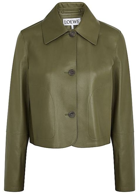 The 15 Best Leather Jackets For Right Now Green Leather Jacket, Best Leather Jackets, Lambskin Jacket, Leather Coat Jacket, Green Leather Jackets, Cropped Leather Jacket, Leather Jacket Outfits, Leather Trench Coat, Harvey Nichols