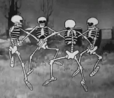 Skeleton Silly Symphony GIF - Skeleton SillySymphony TheSkeletonDance - Discover & Share GIFs Halloween Soundtrack, Three Skeletons, Animiertes Gif, Halloween Tablescape, Skeleton Dance, Vintage Cartoons, Halloween Film, Fröhliches Halloween, Danse Macabre