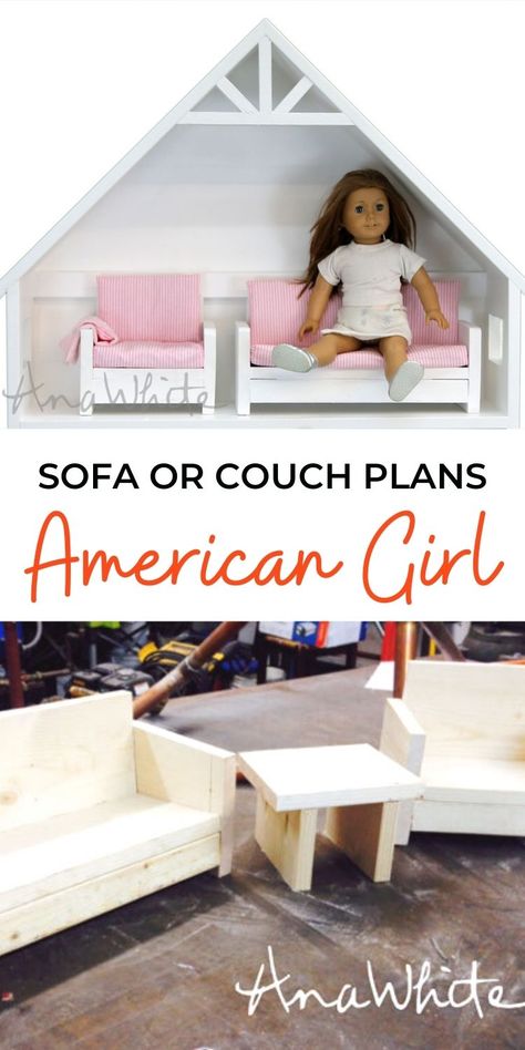 American Girl Diy Furniture, Doll Furniture Plans, American Doll House, Ag Doll House, American Girl House, American Girl Doll Room, American Girl Furniture, Doll Furniture Patterns, Girls Furniture