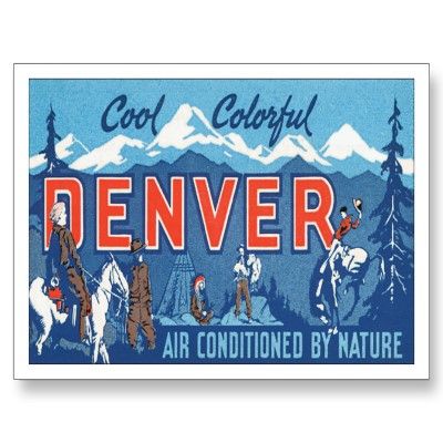 Vintage Denver CO Travel Poster Art Post Card Denver Travel, Vintage Postcards Travel, Travel Postcard, Nature Posters, Tourist Spots, Vintage Artwork, Denver Colorado, New Wall, Vintage Travel Posters