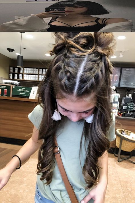 Clothes For 10 Year Olds | Latest Style Tops For Girls | Gal Clothing Split Braids, Middle School Hairstyles, Picture Day Hair, Cute Hairstyles For School, Hairstyles Hoco, Easy Hairstyles For School, Cute Curly Hairstyles, Hair Hoco, School Hairstyles