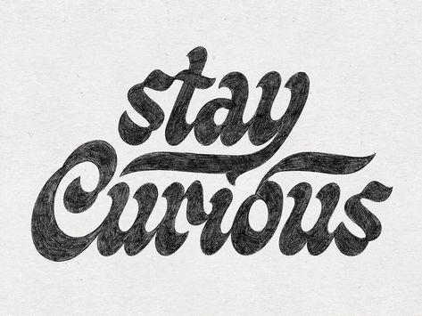 Stay Curious by Mark van Leeuwen on Dribbble Stay Curious Tattoo, Grunge Lettering, Stay Curious, Define Success, Lettering Inspiration, Typographic Logo, Types Of Lettering, Script Lettering, Vintage Lettering