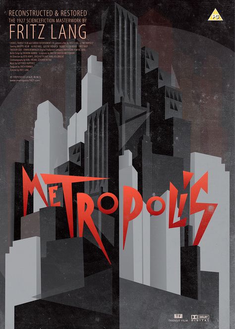 "Metropolis" Poster design by Milos Zaric, via Behance Tima Metropolis, Metropolis Movie, Metropolis Movie Poster, Metropolis Film, Metropolis Poster, Metropolis Font, Old Movie Posters, Fritz Lang, Sounds Like