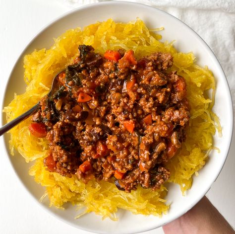 Easy Turkey Bolognese with Spaghetti Squash - Naturally Being Nat Turkey Spaghetti, Turkey Bolognese, Hidden Vegetables, Brown Rice Pasta, Healthy Italian, Dairy Free Dinner, Bolognese Recipe, Chickpea Pasta, Lean Meals