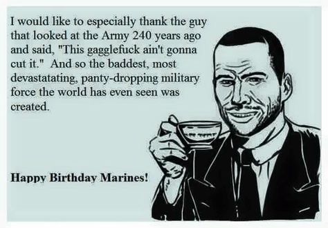 Happy Birthday Marines Marine Meme, Happy Birthday Marine, Happy Birthday Marines, Usmc Birthday, Marine Corps Quotes, Marines Funny, Marine Corps Birthday, Funny Birthday Meme, Happy 20th Birthday