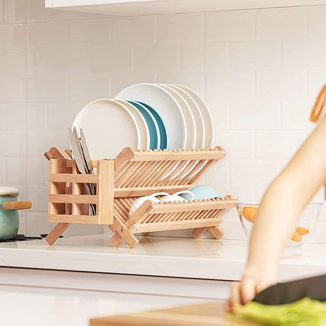 Wooden Dish Rack, Flatware Holder, Bamboo Dishes, Wooden Dishes, Dish Drying Rack, Wooden Cutlery, Kitchen Utensil Holder, Dish Drainers, Dish Rack