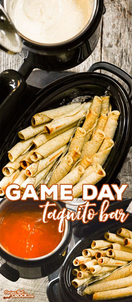 Do you love serving Taquitos at your potluck, party or tailgate? Our Game Day Taquito Bar keeps your favorite game day snack nice and toasty while serving it up with our Crock Pot Pizzeria Dip and Crock Pot Cream Cheese Enchilada Dip. We like to serve them with @joseolecentral Chicken Cheese Taquitos and Beef Cheese Taquitos. #JustSayOle #ad Taquitos Party Platter, Hockey Food, Nfl Food, Mexican Potluck, Cheese Taquitos, Superbowl Ideas, Cream Cheese Enchiladas, Enchilada Dip, Halloween Potluck