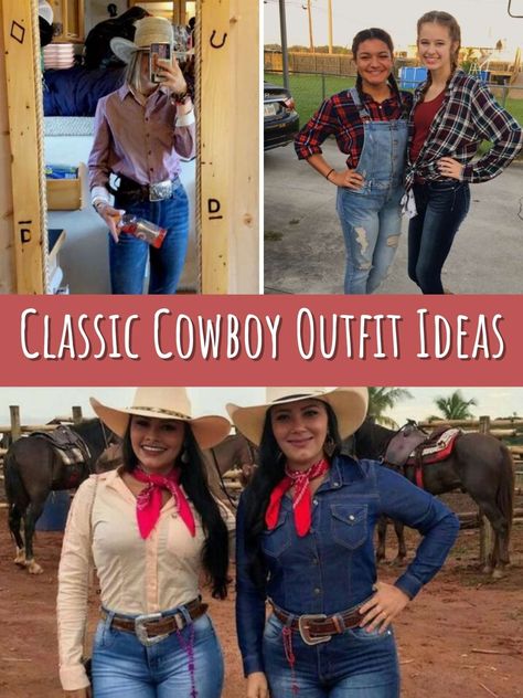 35 Wild Western Day Spirit Week Ideas - momma teen Cowboy Dress Up Party, Cowgirl Outfits For School Spirit Week, Dress Like A Cowboy For School, Cowgirl School Spirit Day, Plaid Shirt Country Outfit, Country Western Spirit Day, Wild West Dress Up, Western Theme Spirit Week, Simple Cowgirl Outfits Halloween