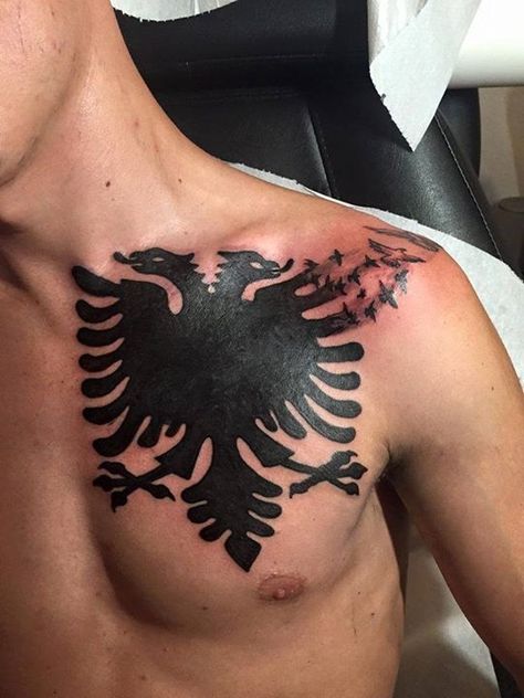 Eagle Tattoo Girl, Albania Tattoo, Albanian Tattoo, Eagle Back Tattoo, Ak47 Tattoo, Couple Wrist Tattoos, Albanian Eagle, Albanian Clothing, Albanian Flag