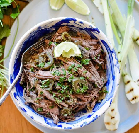 Mexican Shredded Beef for tacos, gorditas, tostadas, and more! With stove top, slow cooker, and Instant Pot instructions included. #shreddedbeef #beeffortacos #Mexicanshreddedbeef #beeftacos Shredded Beef For Tacos, Beef For Tacos, Slow Cooker Beef Tacos, Citrus Salsa, Shredded Beef Tacos, Mexican Shredded Beef, Chorizo And Eggs, Beef Taco, Beef Empanadas