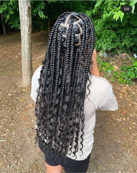 Medium Jumbo Goddess Braids, Big Braids Knotless, Cute Braided Hairstyles Box Braids, Large Goddess Braids With Curls, Jumbo Goddess Knotless Braids, Box Braids Down, Not Less Braids With Curls, Large Knotless Box Braids Bohemian, Baja Braids