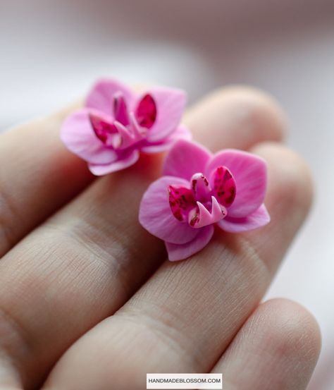 Delicate Wedding, Pink Orchids, Summer Earrings, Original Gifts, Earrings Inspiration, Earrings Flower, Summer Earring, Design Flower, Flower Accessories