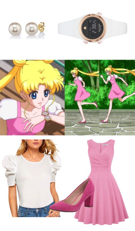 Sailor Moon Casual Outfits Usagi, Sailor Moon Outfits Anime, Sailor Moon Fashion Inspired Outfits, Sailor Moon Outfit Ideas, Usagi Tsukino Outfits, Sailor Moon Inspired Outfits, Closet Costumes, Serena Sailor Moon, Moon Outfit