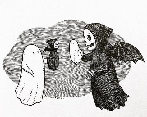 Arte Peculiar, Spooky Scary, Halloween Illustration, Creepy Cute, Cute Ghost, Cute Doodles, Halloween Art, Dark Art, Amazing Art